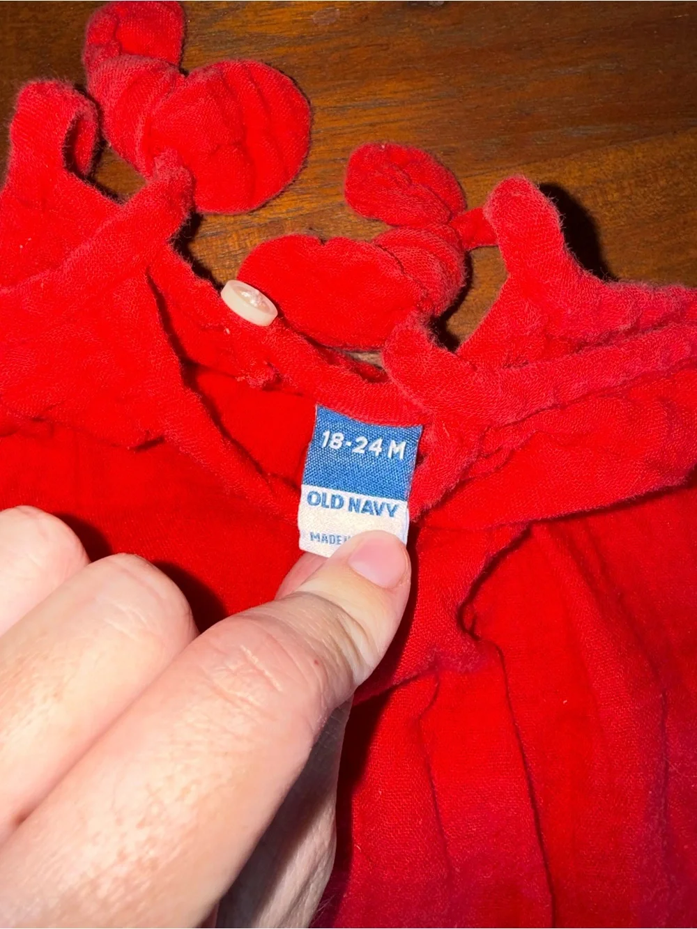 Old Navy Bright Red Heart Pocket Romper